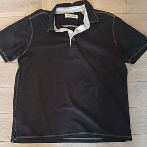 Tommy Bahama Black Polo Shirt with White Collar